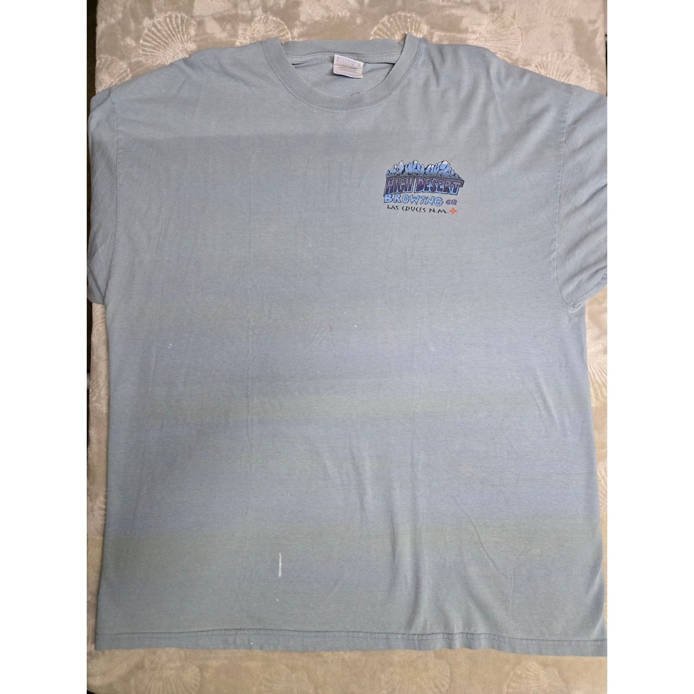 Vintage 90s High Desert Brewing Co Las Cruces NM T-Shirt Mens XXL Blue 26x32